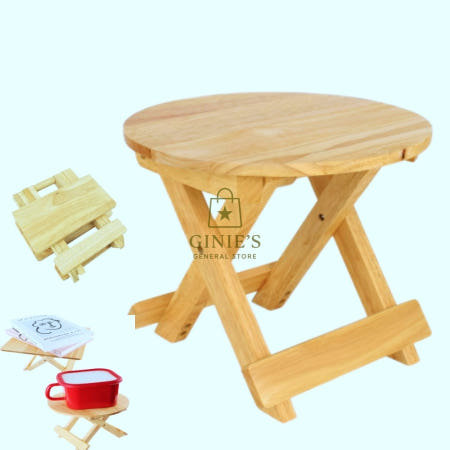 지니샵 원목 접이식 미니 테이블 라운드 휴대용폴딩 노트테이블 라운드상판