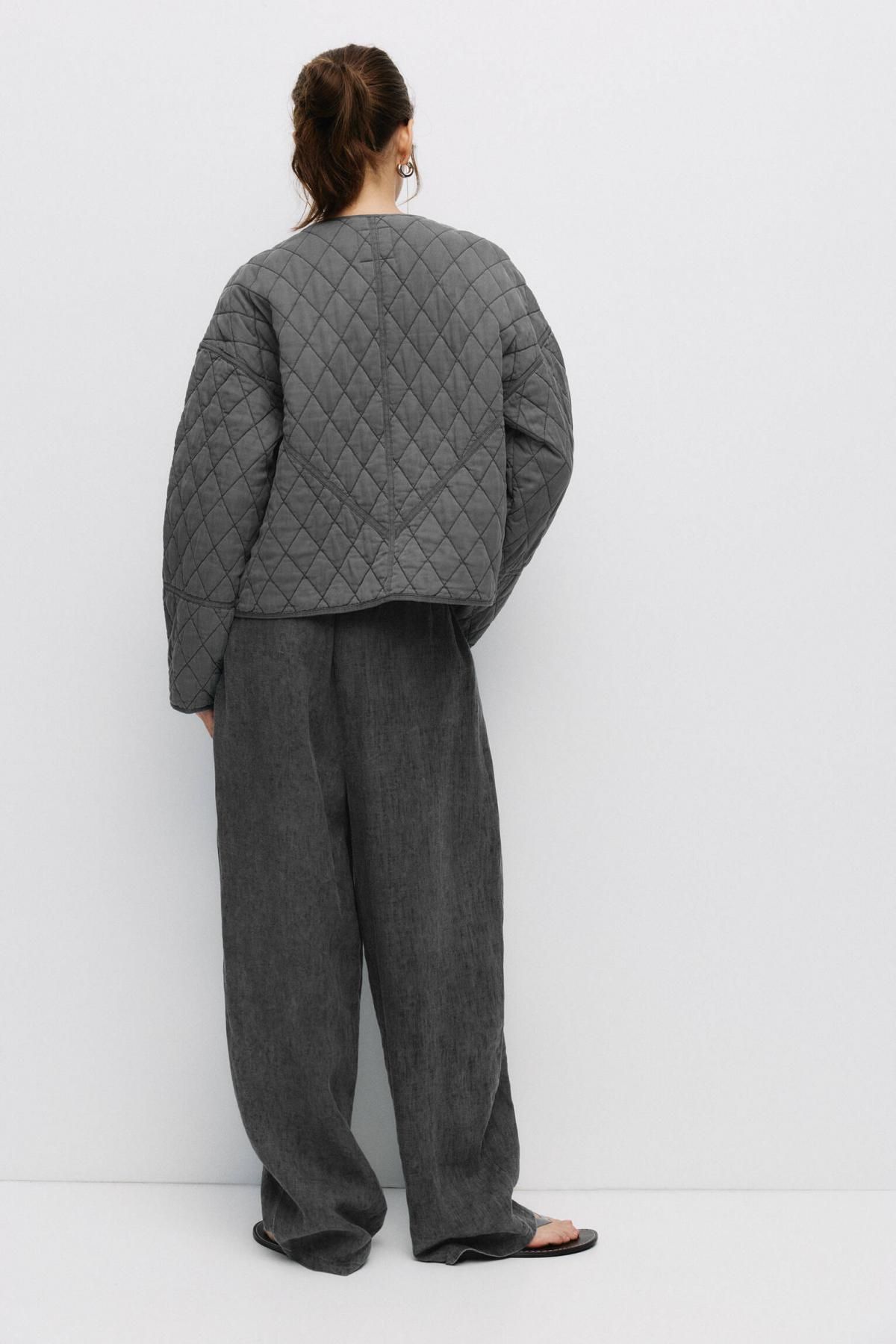 풀앤베어 경량 퀼팅 라운드넥 패딩 재킷 7700/344 ANTHRACITE GREY - 상세 이미지 4