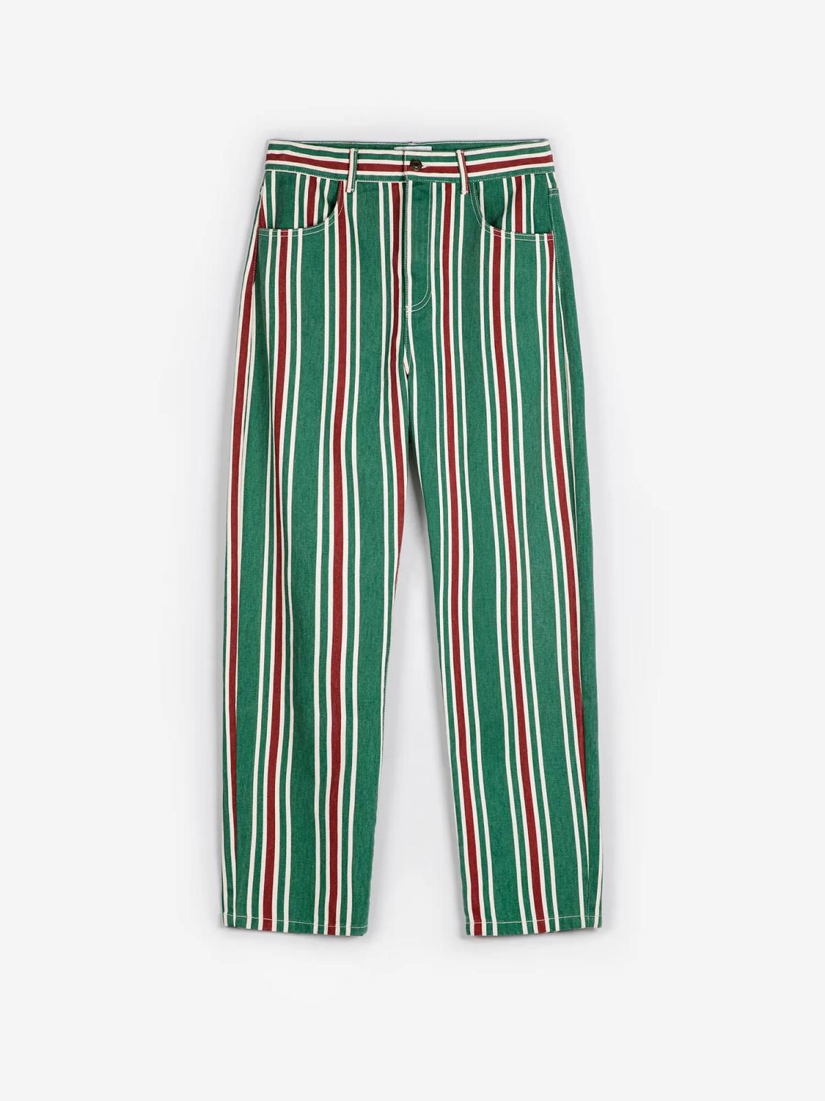 보보쇼즈 스트라이프 하이웨이스트 오가닉 코튼 팬츠 B225TD004 ONE COLOR - 상품 이미지