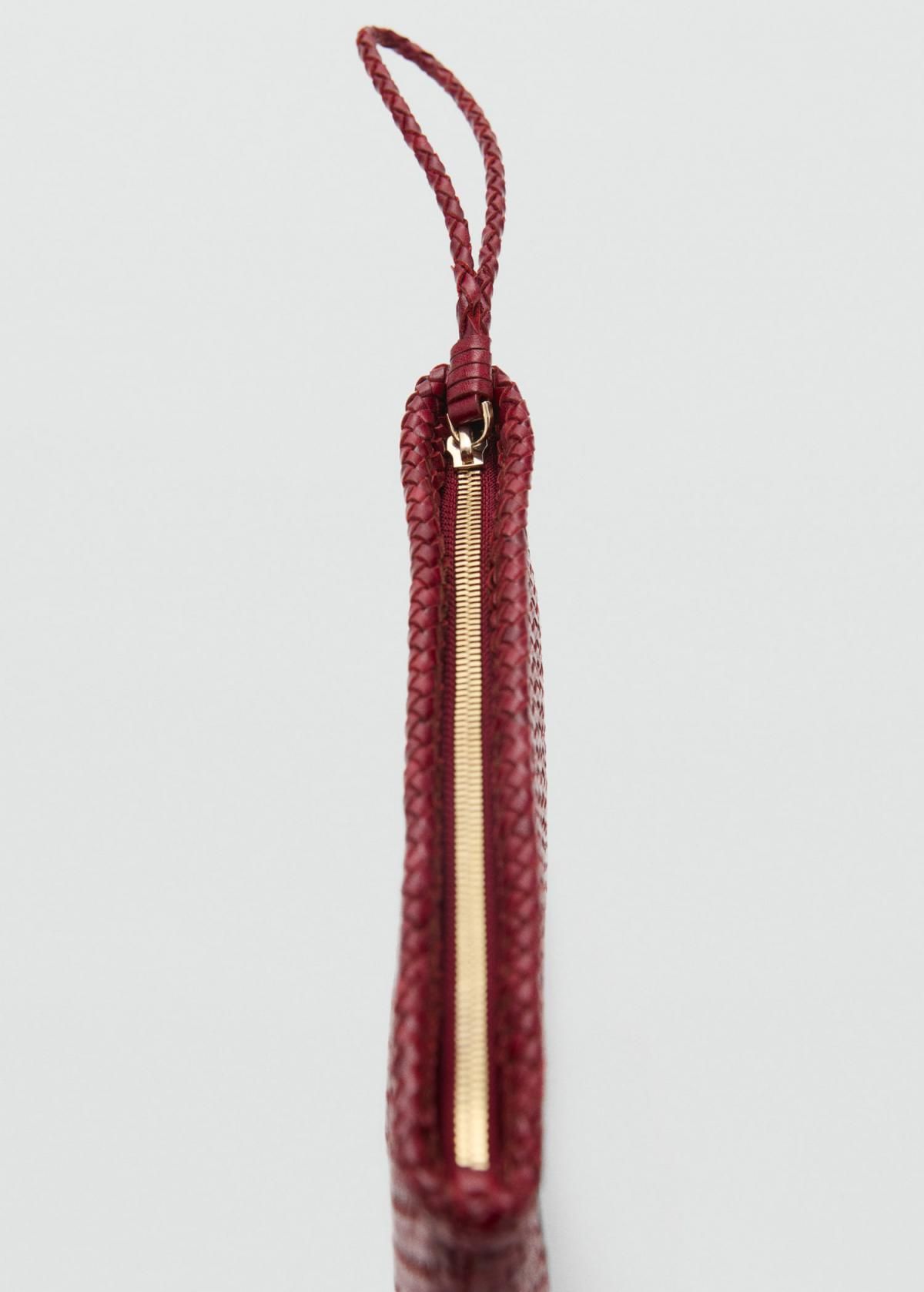 망고 트렌디 버건디 트위스트 레더 미니 클러치백 87098640 BURDEOS - 상세 이미지 4