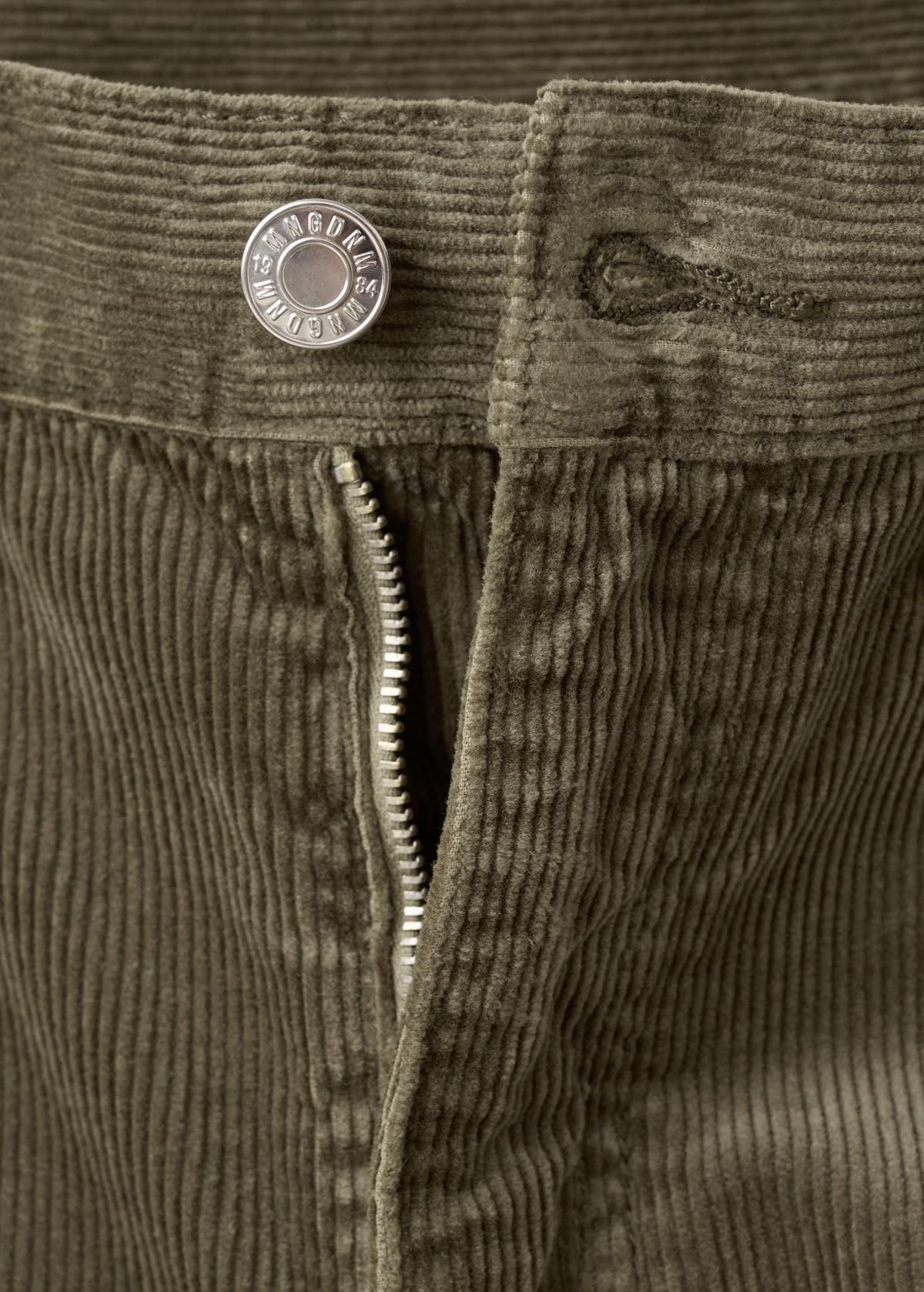 망고 코듀로이 하이웨이스트 와이드 팬츠 17079093 KHAKI - 상세 이미지 4