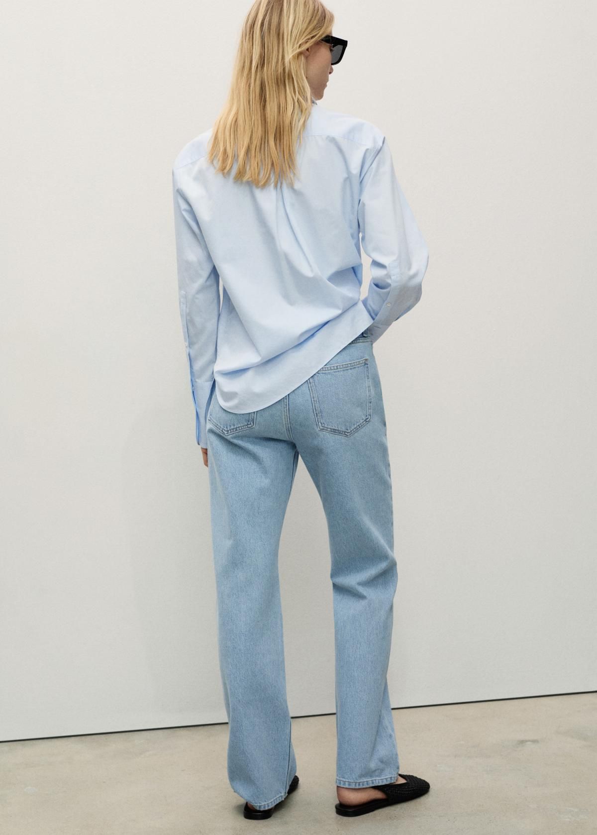 망고 데님 스트레이트핏 하이라이즈 청바지 87055991 AZUL CLARO - 상세 이미지 3