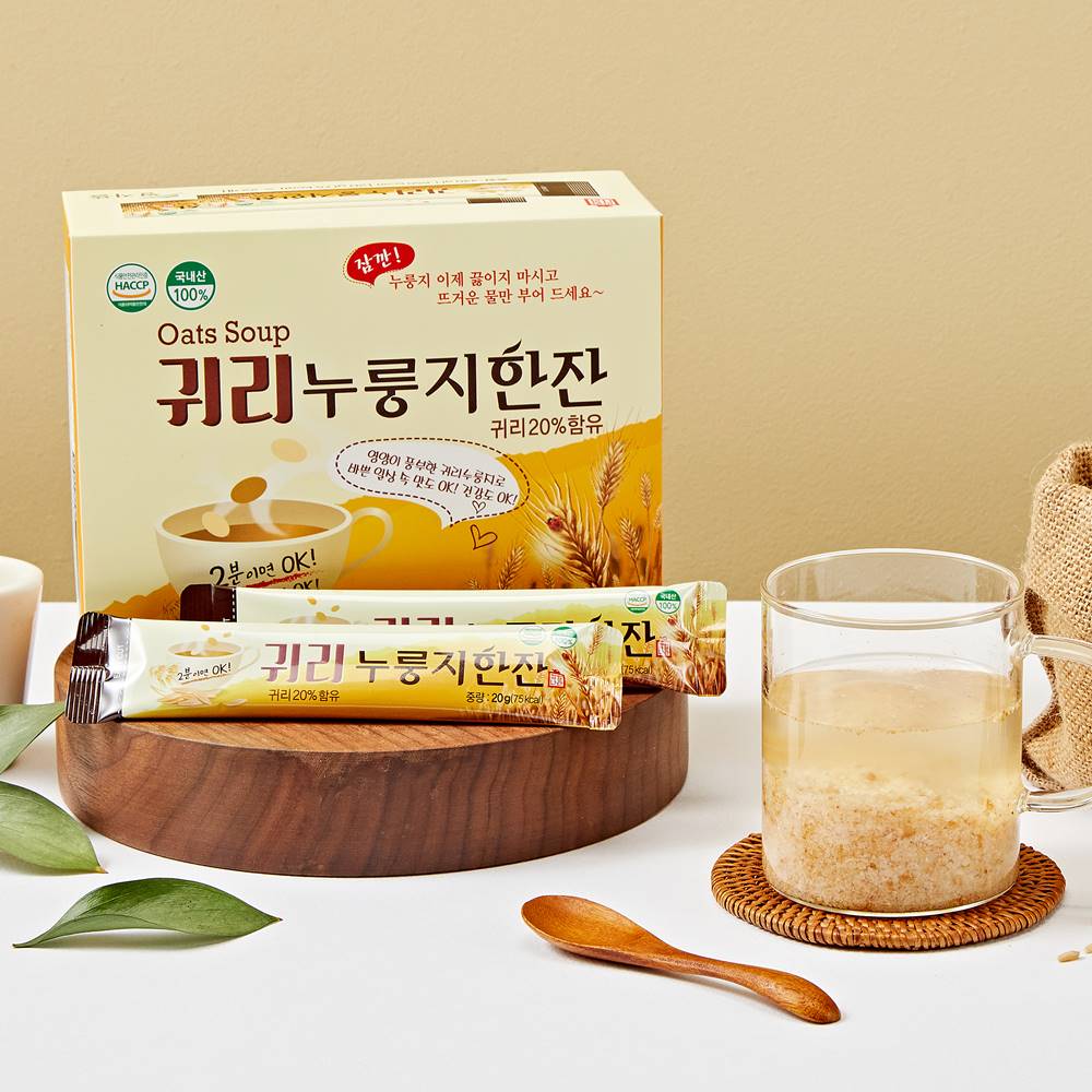 쌍지뜰 국내산 귀리누룽지한잔 스틱 20g 22입 - 상품 이미지