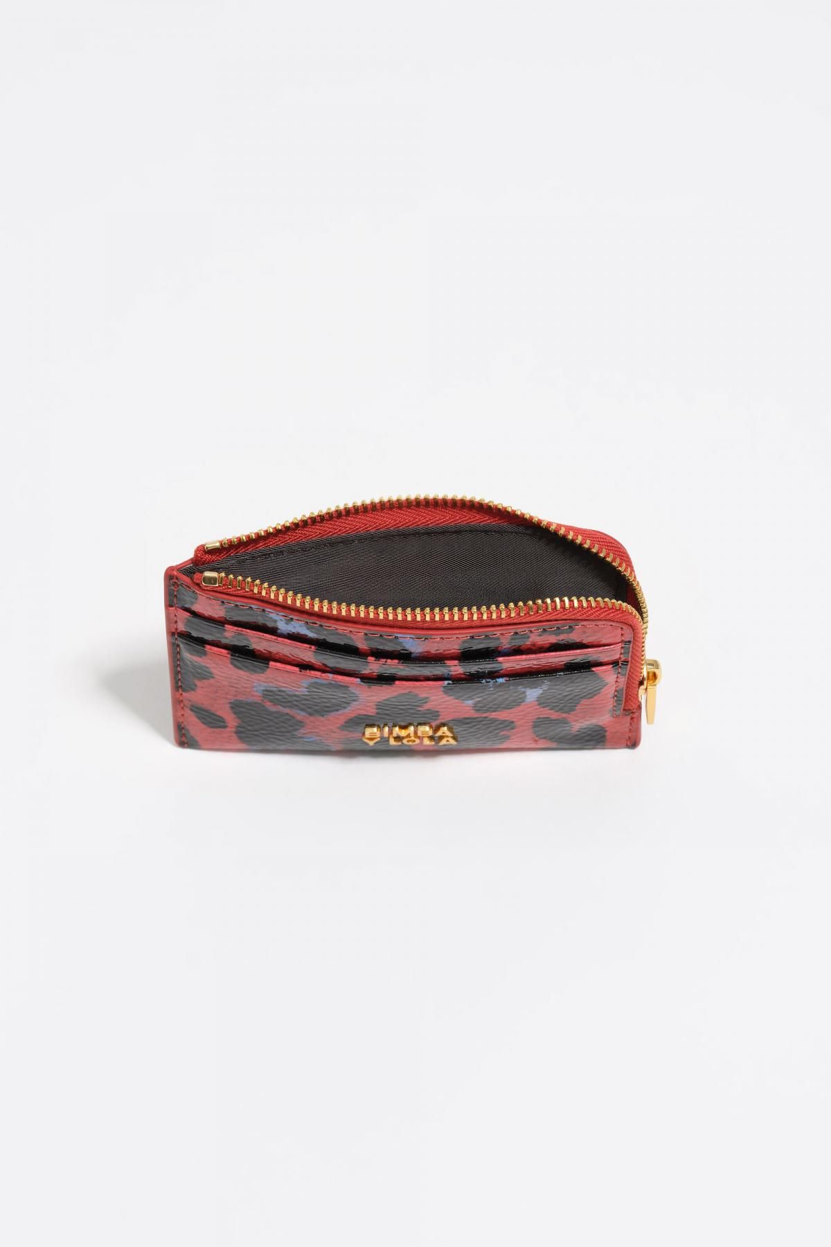 빔바이롤라 레오파드 텍스처 샤이니 코인파우치 카드지갑 252BBR109.10350 LEOPARD POPPY RED - 상세 이미지 2