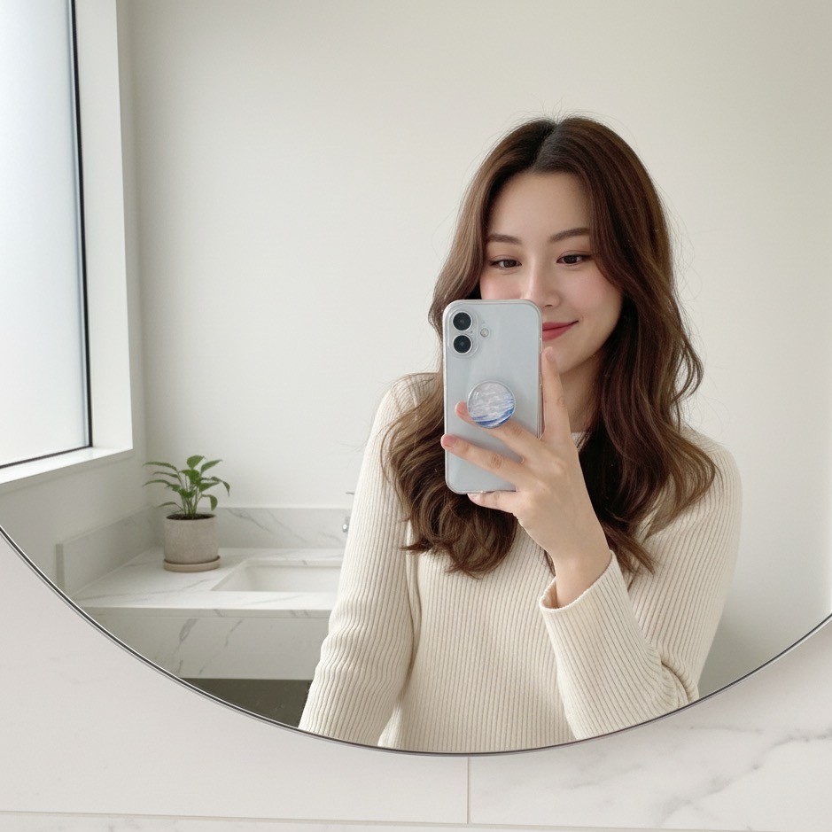 바다 윤슬 스마트그립 톡거치대 반구 핸드폰 커플 특이한 입체 스마트톡 이미지 6