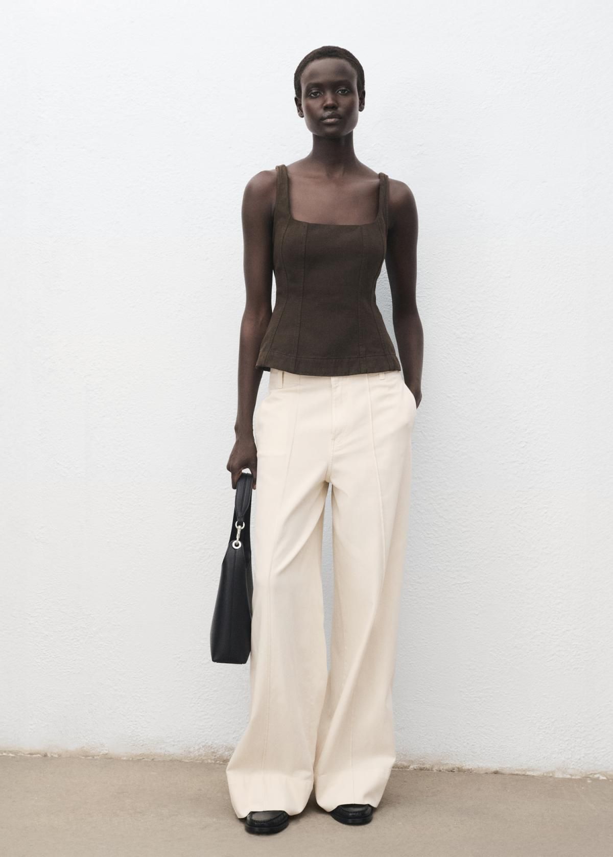 망고 트렌디 와이드 데님 팬츠 하이웨이스트 코튼 17014103 CRUDO - 상세 이미지 2