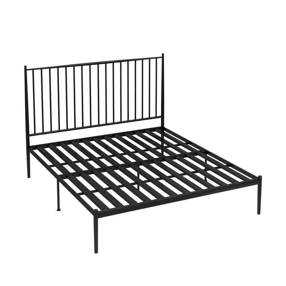침대 철제 프레임 퀸사이즈 안방 튼튼한 헤드형 자취 150x190cm 블랙 - 상품 이미지