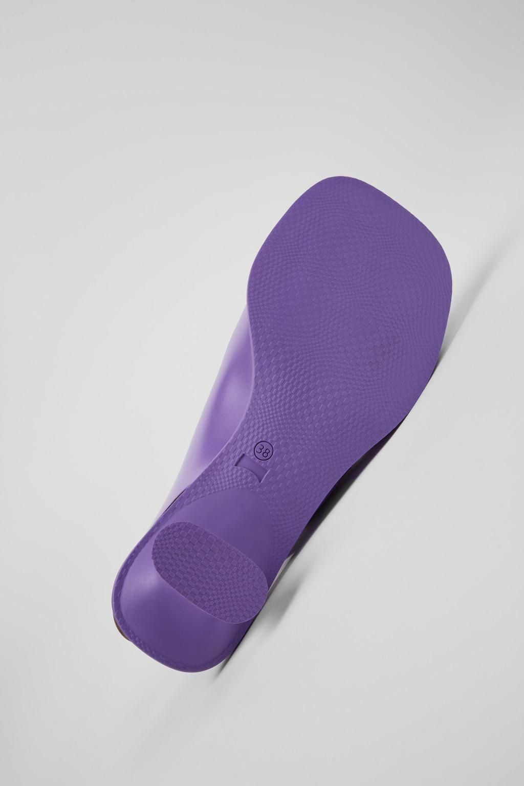 캠퍼 퍼플 레더 스트랩 샌들 로우힐 Dina K201491-004 PURPLE - 상세 이미지 5