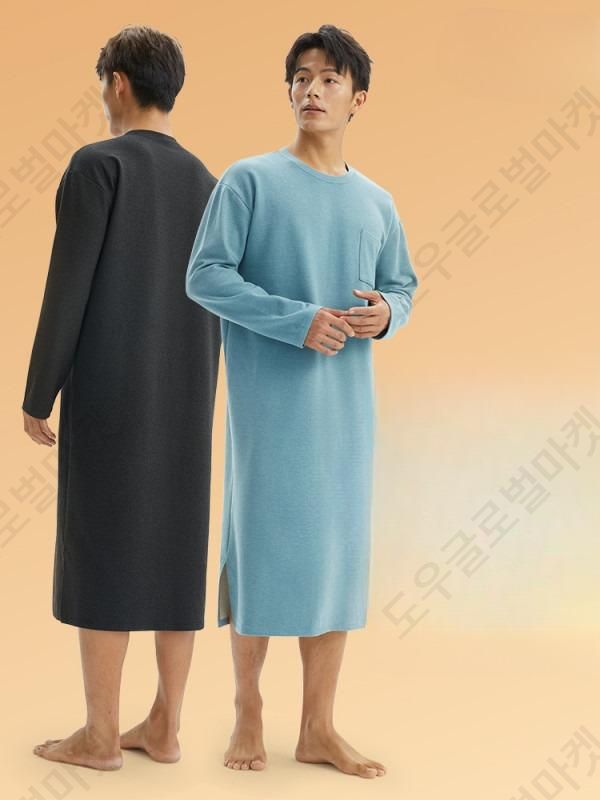 남자원피스 남성 잠옷 빅사이즈 홈웨어 세트 파자마 겨울 - 상품 이미지