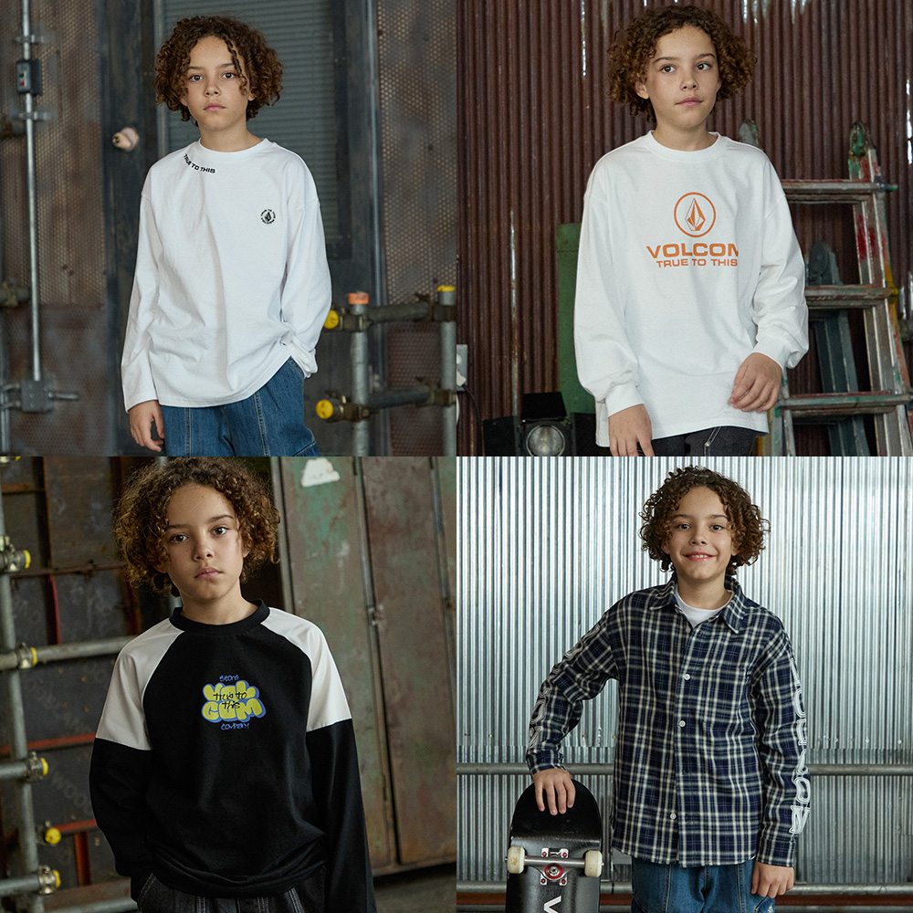 볼컴키즈 가을 초겨울 맞이 특가 긴팔 티셔츠 카라티 주니어 - 상품 이미지