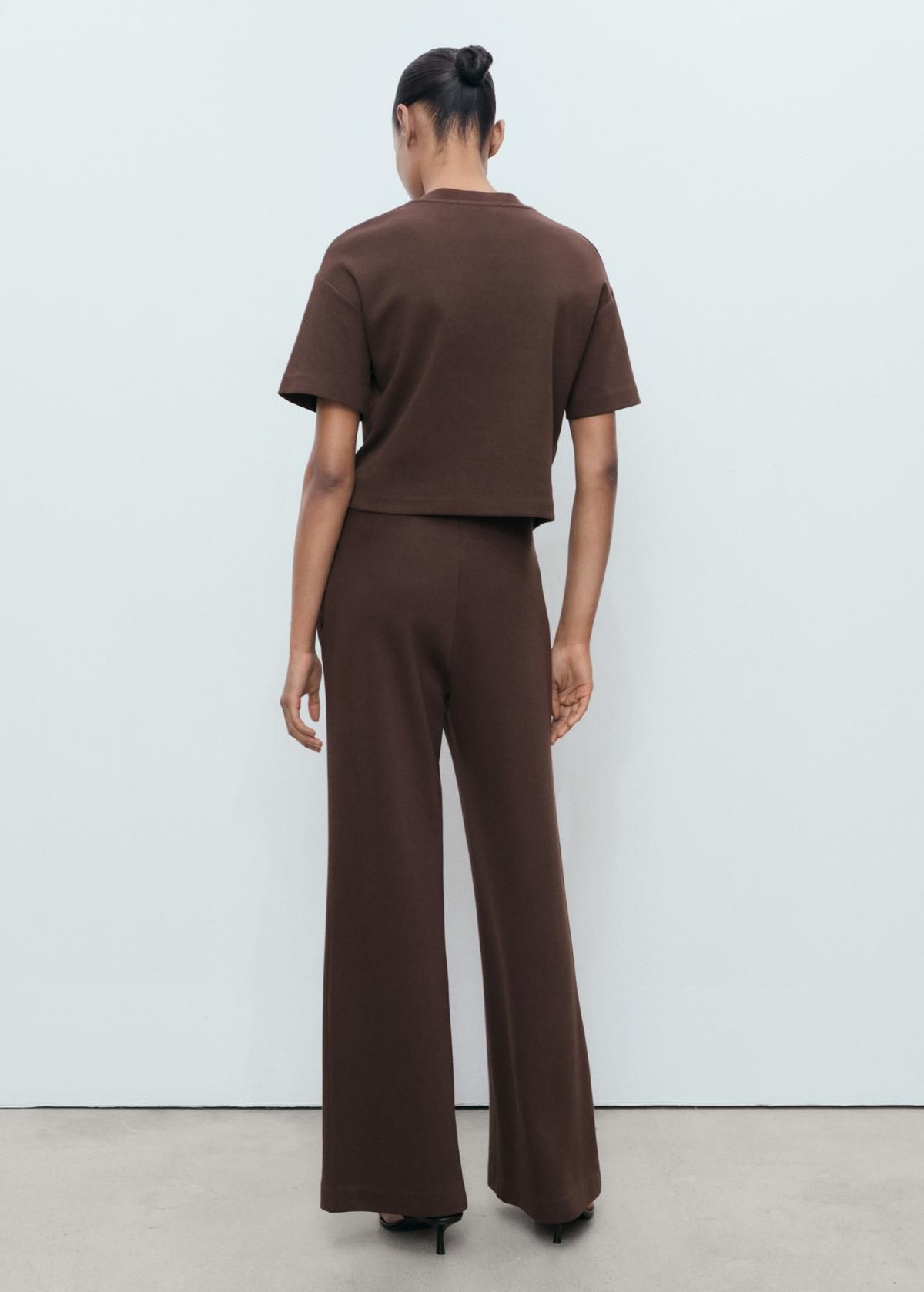 망고 데일리 와이드핏 코튼혼방 스트레이트 팬츠 17084095 MARRON - 상세 이미지 3