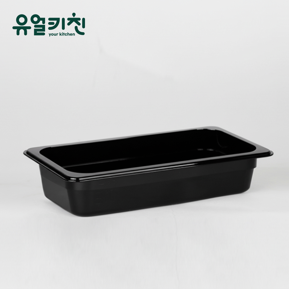 PC 블랙바트 하부 검정밧드 투명반찬통 6인치 1/3, 1개 - 상품 이미지