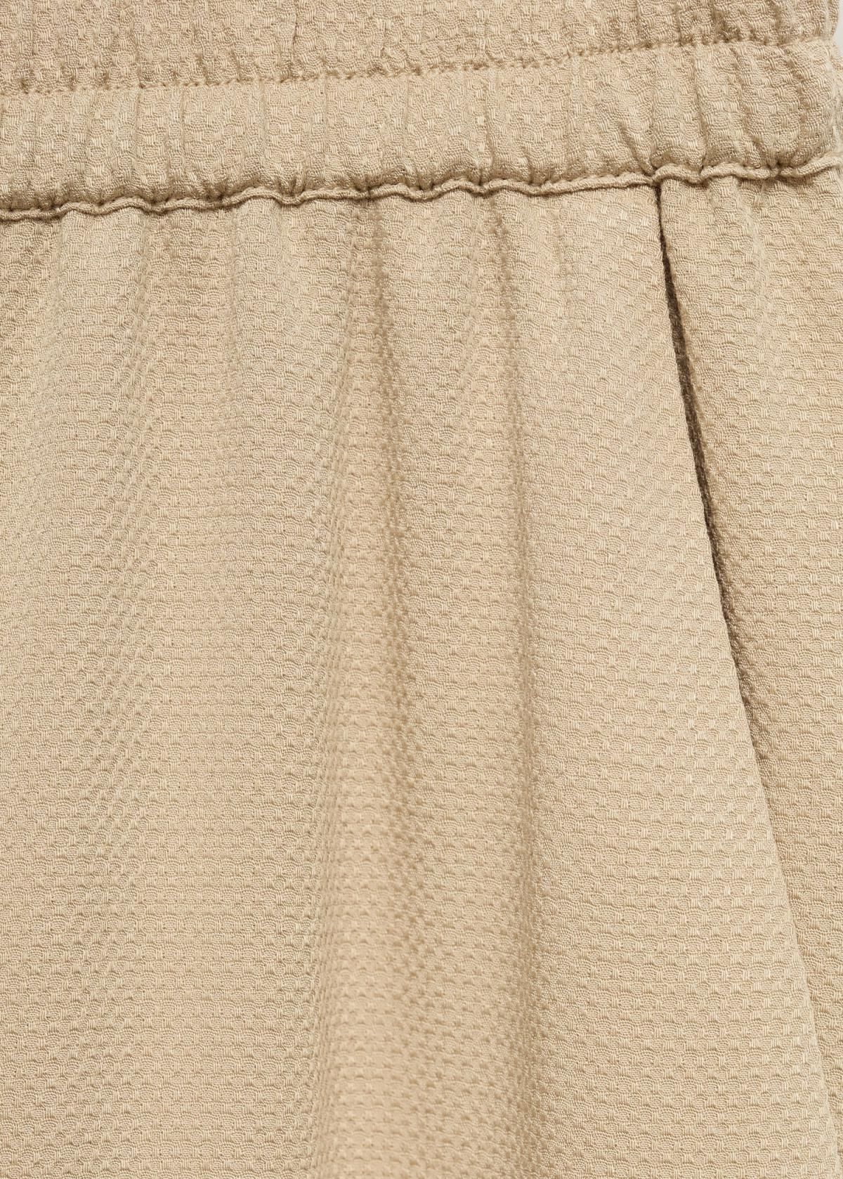 망고 엘라스틱 웨이스트 라이트베이지 스트레이트 팬츠 17012538 BEIGE - 상세 이미지 5