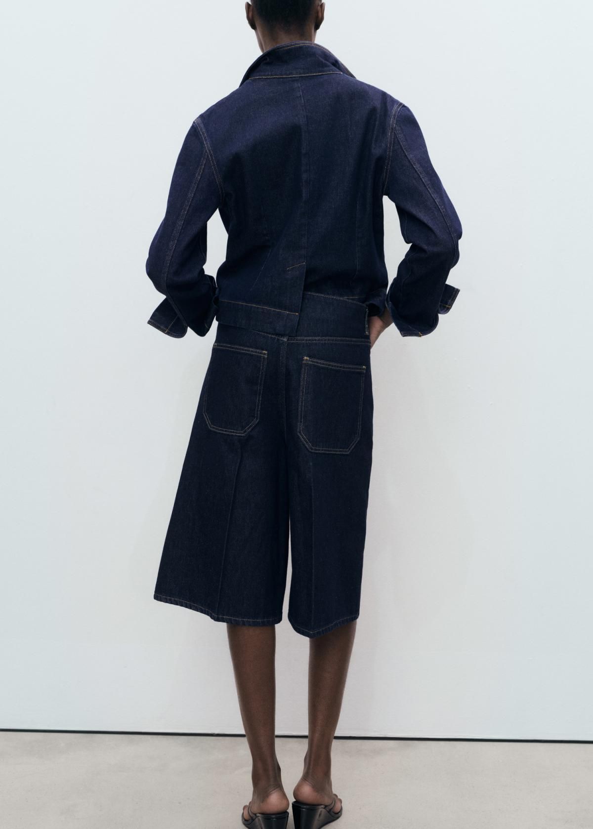 망고 데님 스트레이트핏 버뮤다 반바지 미드웨이스트 17073324 AZUL - 상세 이미지 4