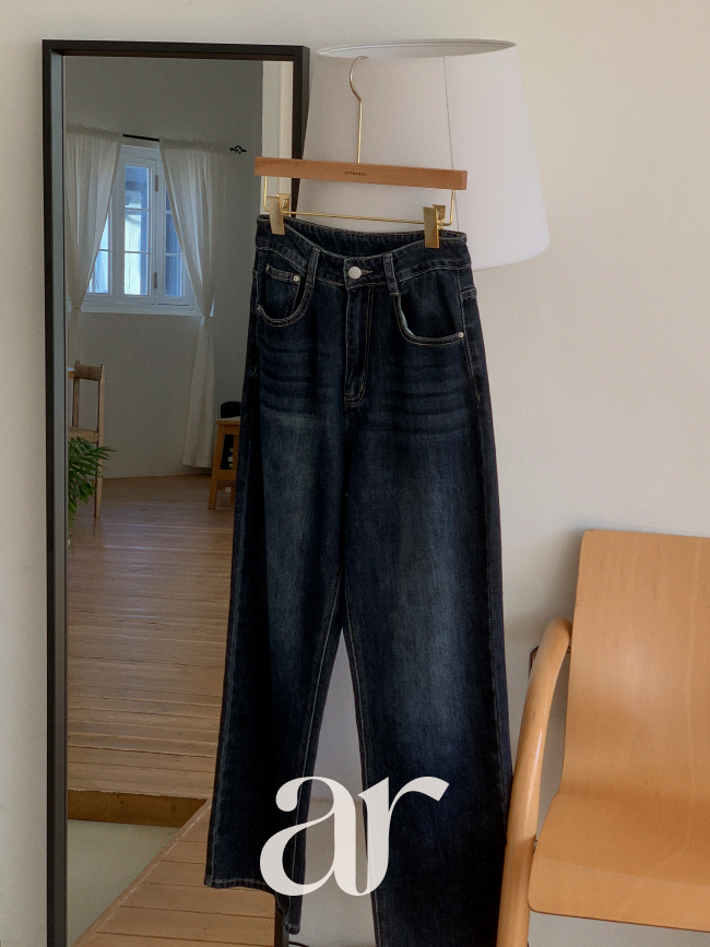 딥블루 세미 와이드 데님 팬츠 ps5473 - 상세 이미지 5