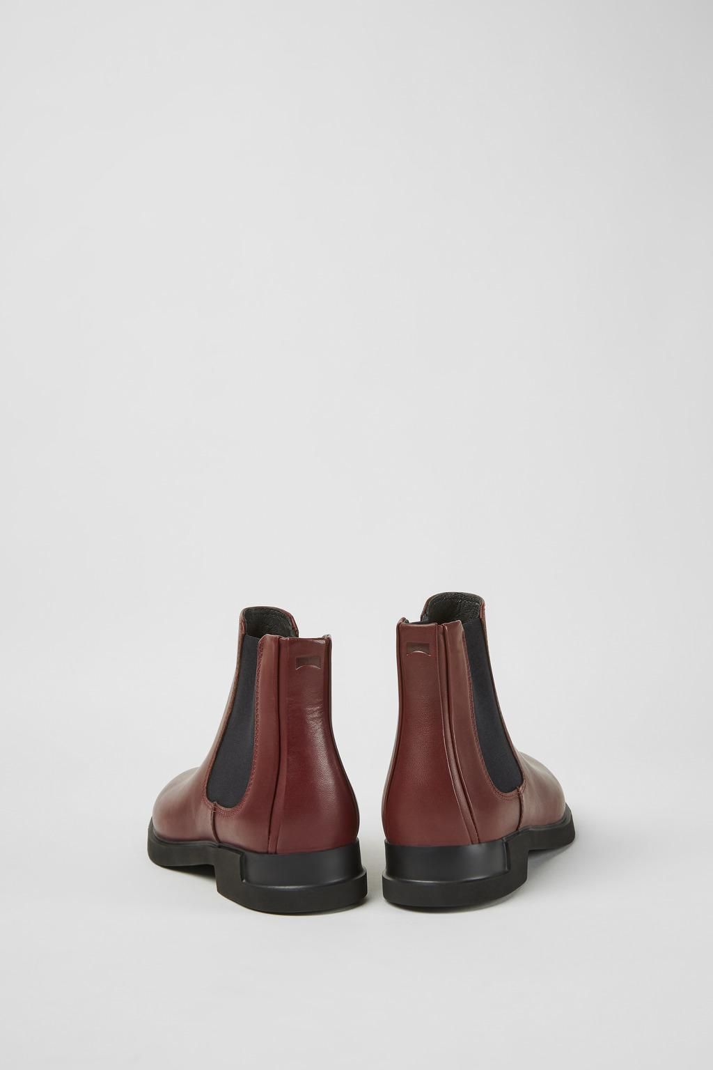 캠퍼 버건디 레더 여성 첼시 앵클부츠 Iman K400299-014 BURGUNDY - 상세 이미지 3