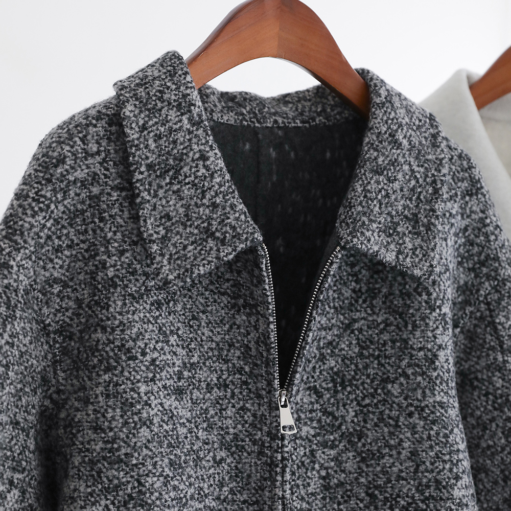 피어리 보카시 프리미엄 울100 투웨이 핸드메이드 세미크롭 자켓