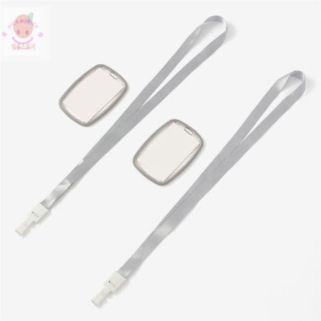 픽미픽마켓 사원증 케이스 2p세트 세로형 그레이 명찰목걸이 행사명찰