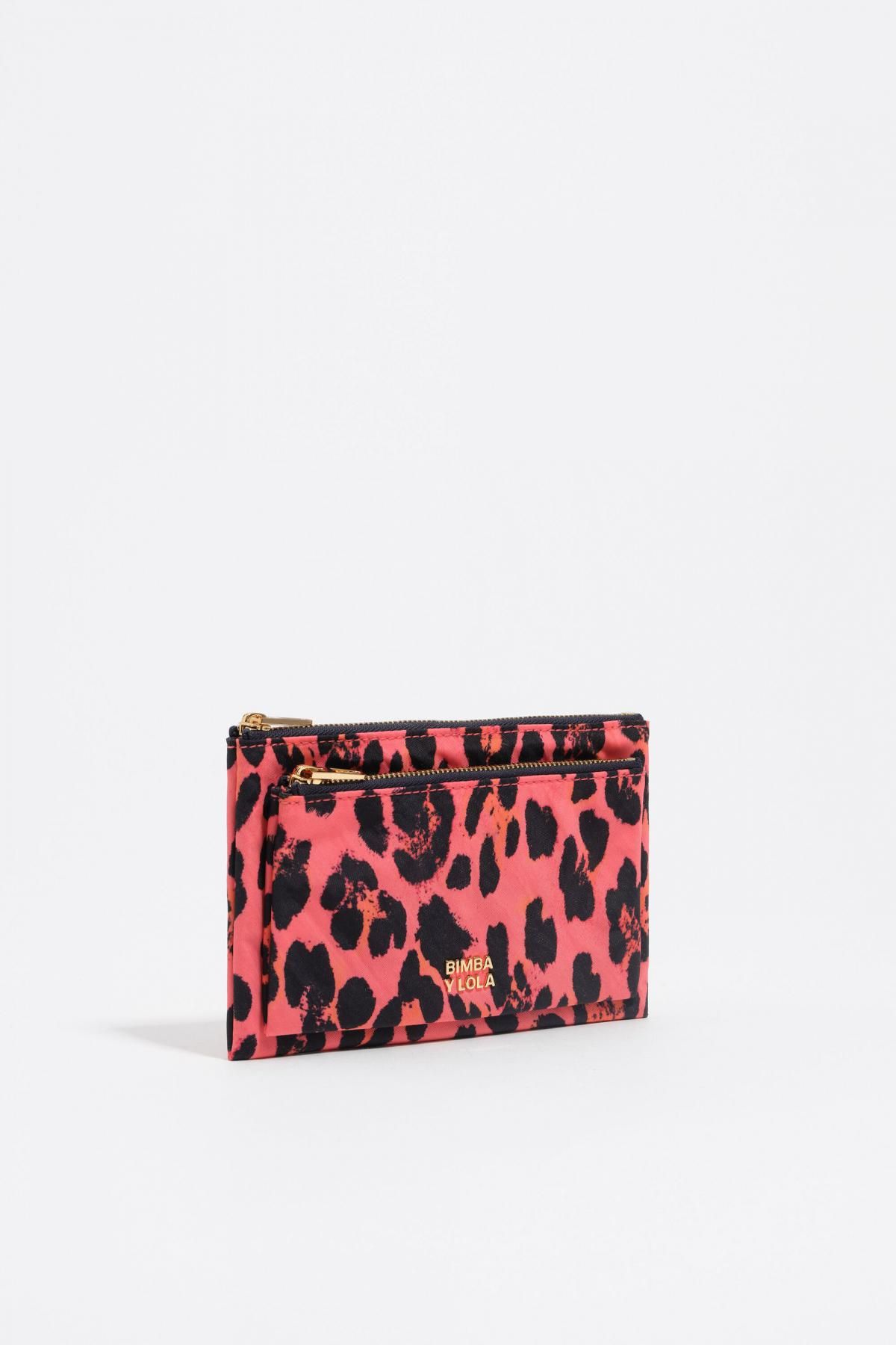 빔바이롤라 레오파드 패턴 일렉트릭 핑크 나일론 포켓 파우치 252BBK205.11340 LEOPARD ELECTRIC PINK - 상품 이미지