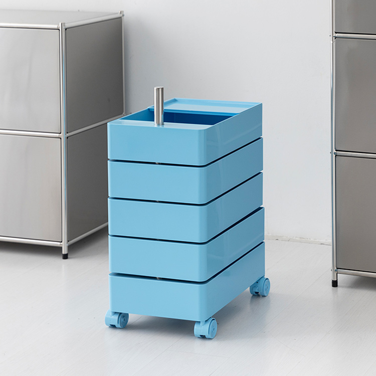 빙그리 회전서랍 트롤리 5단 스카이블루 2050.1773