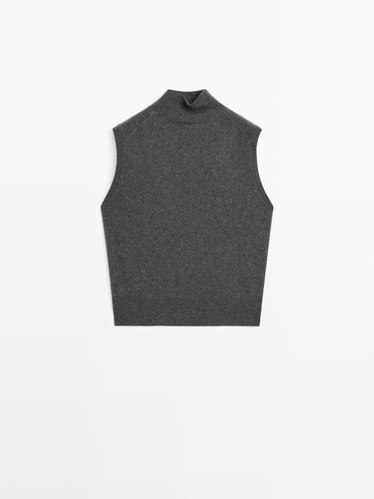 마시모두띠 프리미엄 캐시미어 하이넥 니트 베스트 5709/565 MEDIUM GREY - 상품 이미지