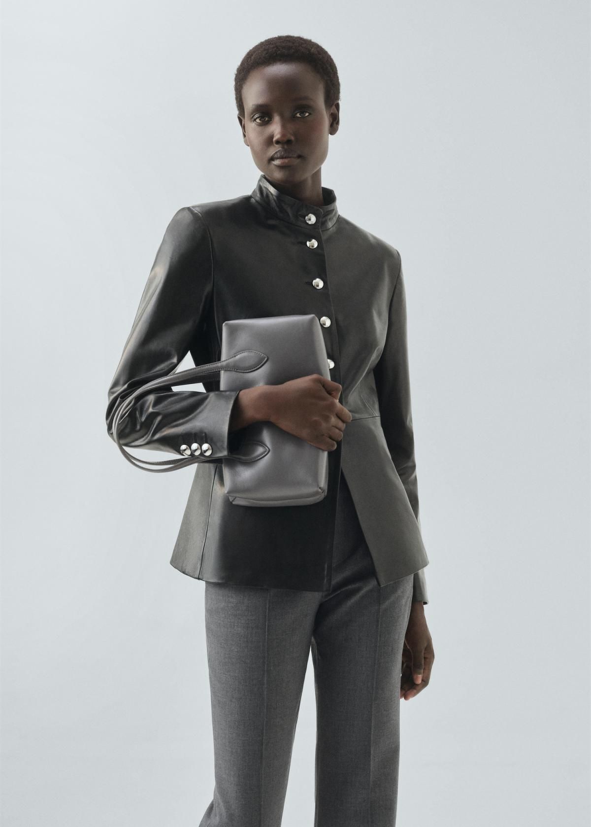 망고 테일러드 클래식 웨이스트 벨트 슬랙스 팬츠 17036360 GRIS - 상세 이미지 4