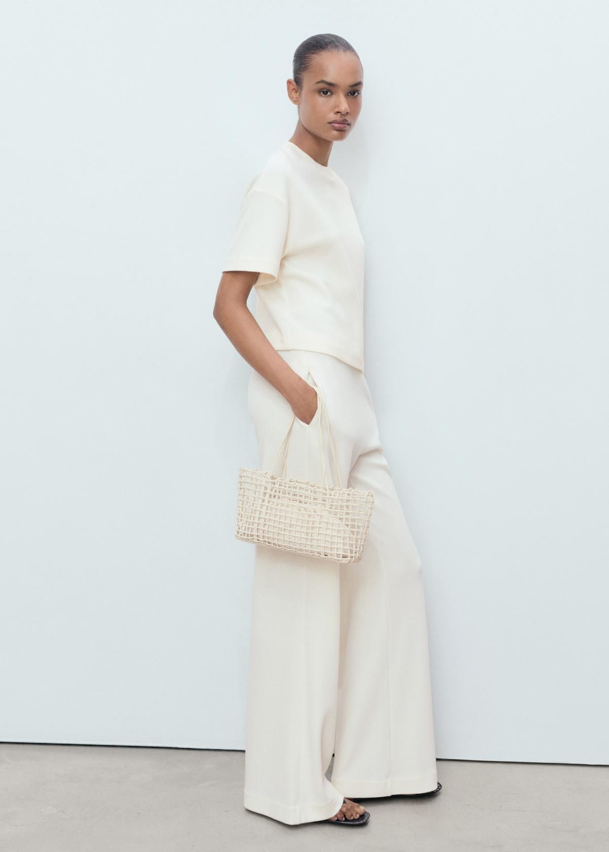 망고 와이드핏 코튼믹스 밴딩 팬츠 17084095 CRUDO - 상세 이미지 2