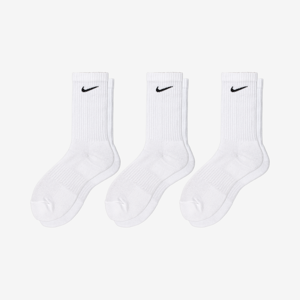 나이키 에브리데이 스우시 장목 양말 3팩 SX7664-100
