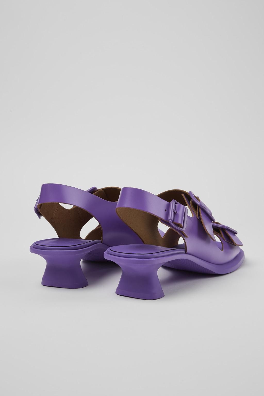 캠퍼 퍼플 레더 스트랩 샌들 로우힐 Dina K201491-004 PURPLE - 상세 이미지 3
