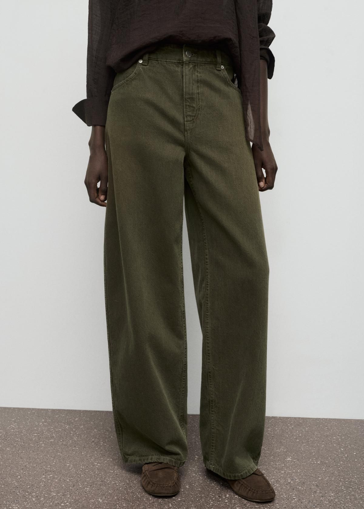 망고 트렌디 배럴핏 로우웨이스트 데님 팬츠 17017821 KHAKI - 상품 이미지