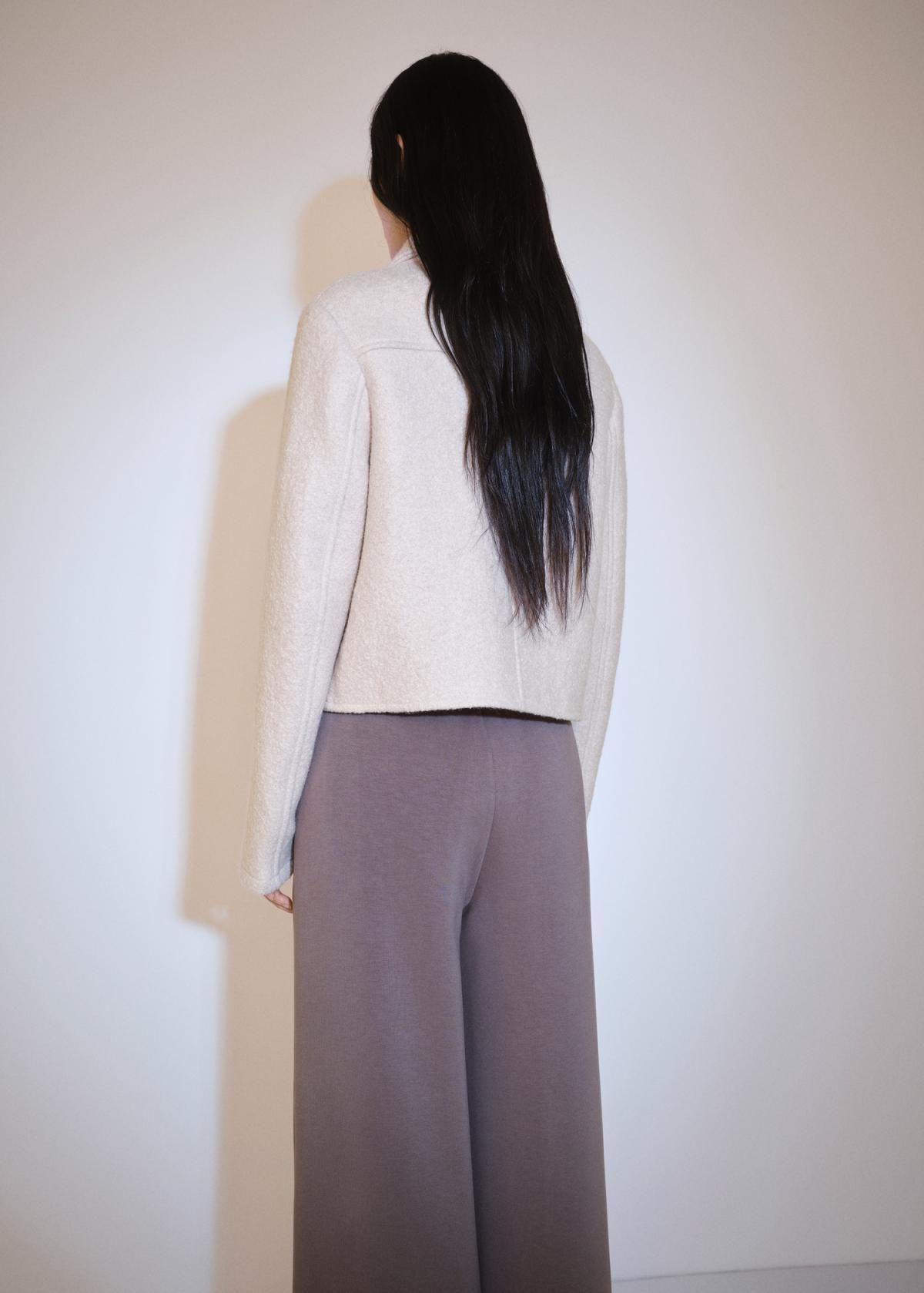 망고 크롭 울믹스 베이직 포켓 집업 재킷 17187678 BEIGE - 상세 이미지 4