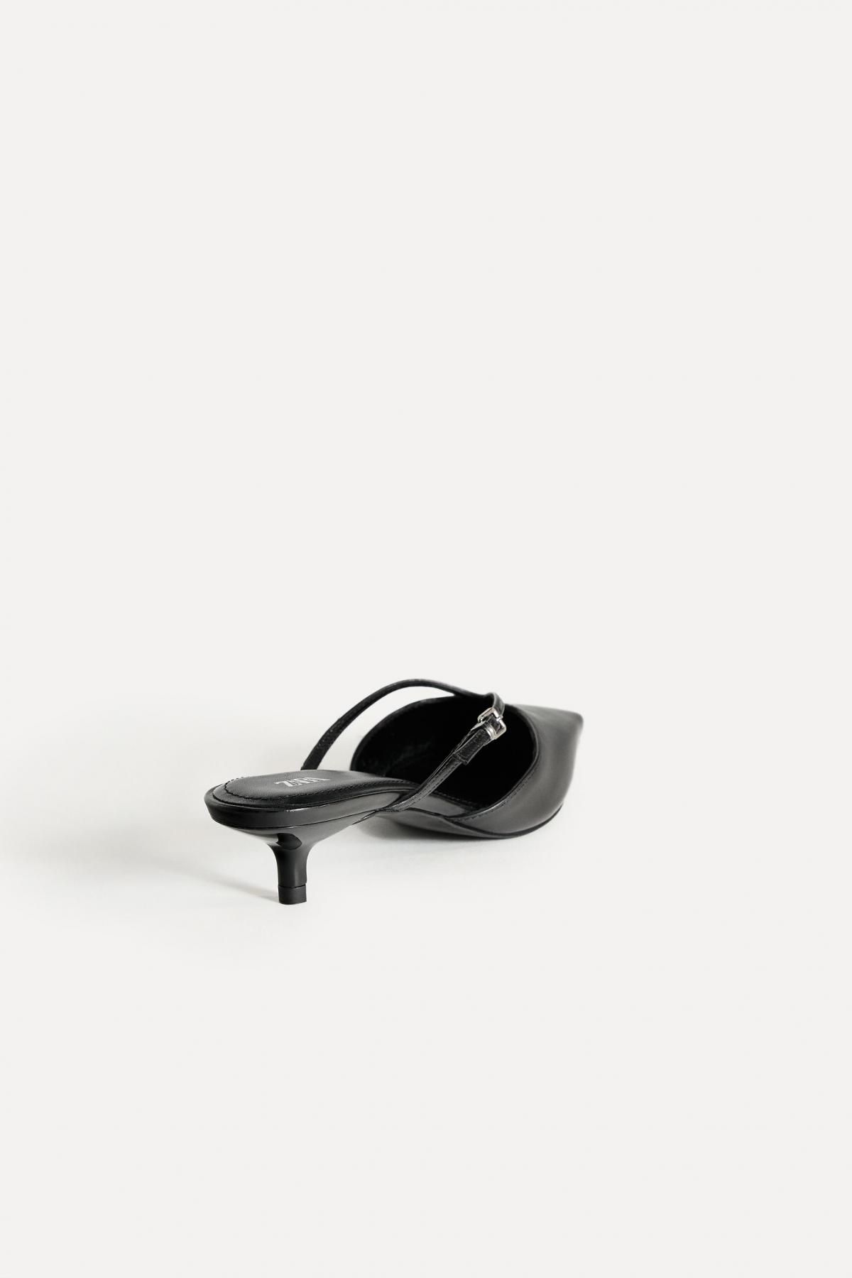 자라 가죽 버클 포인트 키튼힐 뮬 2990/510 BLACK - 상세 이미지 4