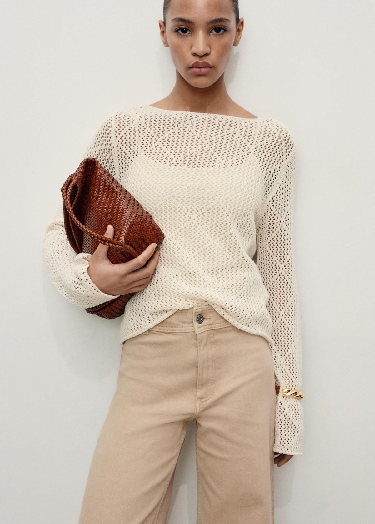 망고 트렌디 하이웨이스트 코튼 와이드핏 큐롯 팬츠 17001210 ARENA - 상세 이미지 4