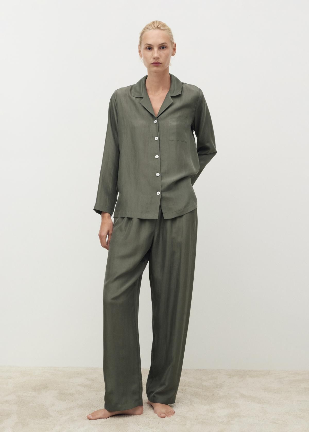 망고 프리미엄 실크 와이드 팬츠 17074126 VERDE BOSQUE - 상세 이미지 2