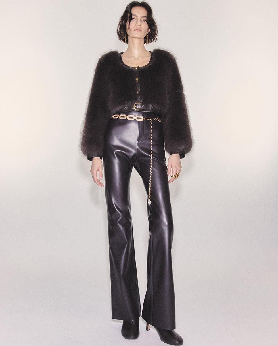 스페라 에코 레더 부츠컷 팬츠 56205104369 MARRON - 상세 이미지 2