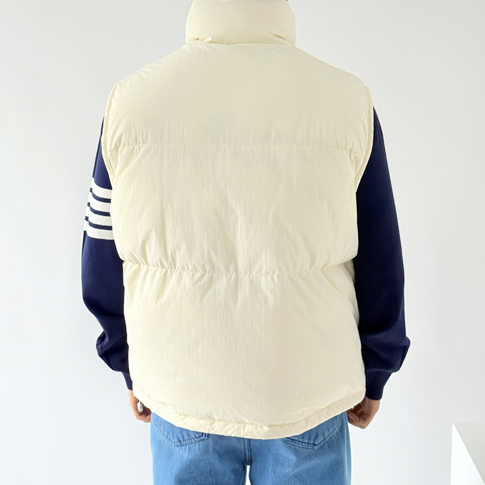 남성 겨울 웰론패딩조끼 경량 방한 오버핏 양털조끼 3color 아이보리, FREE(One size) 이미지 8