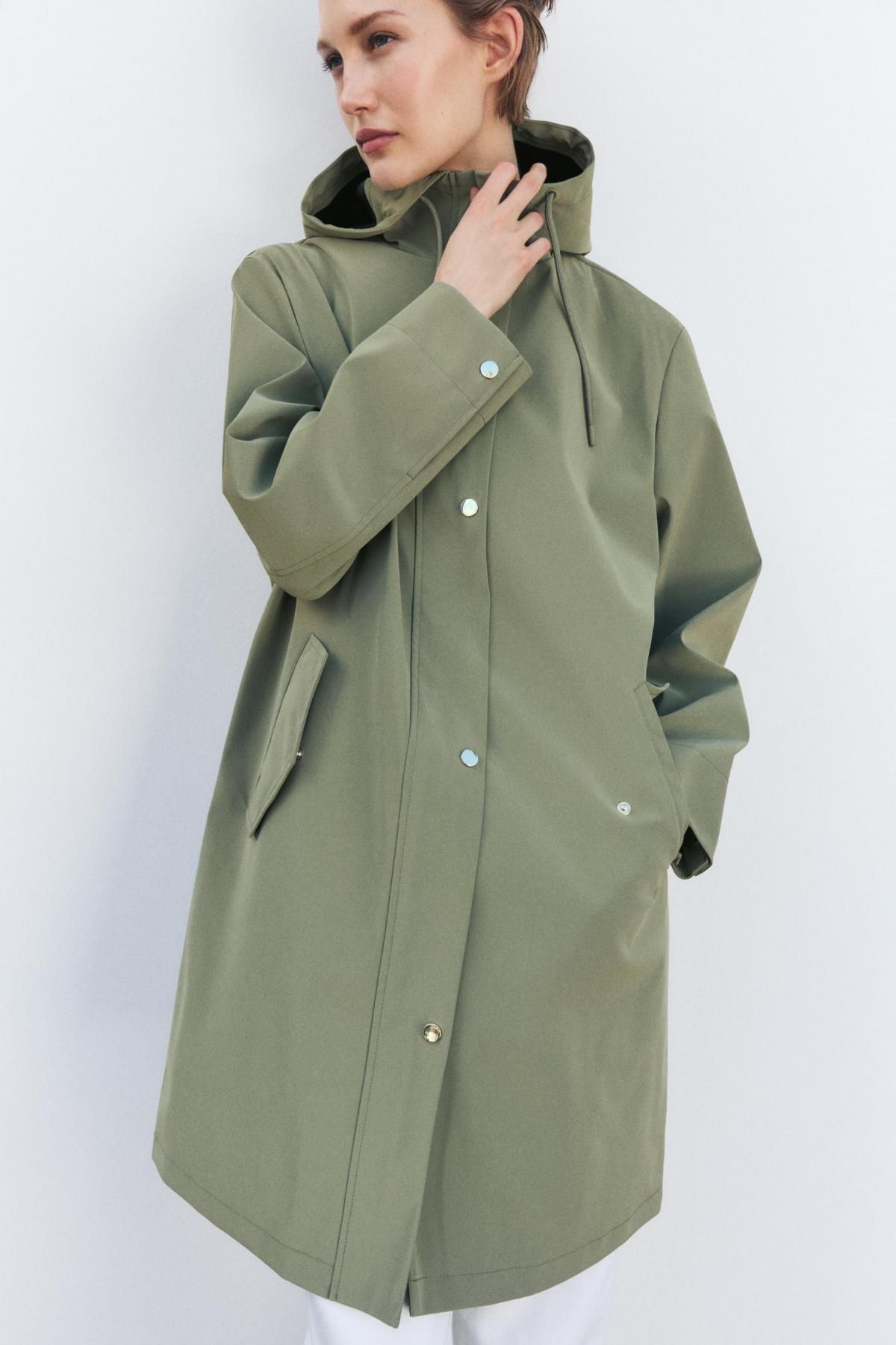 자라 테크니컬 러버라이즈드 후드 바람막이 6318/035 KHAKI - 상세 이미지 3