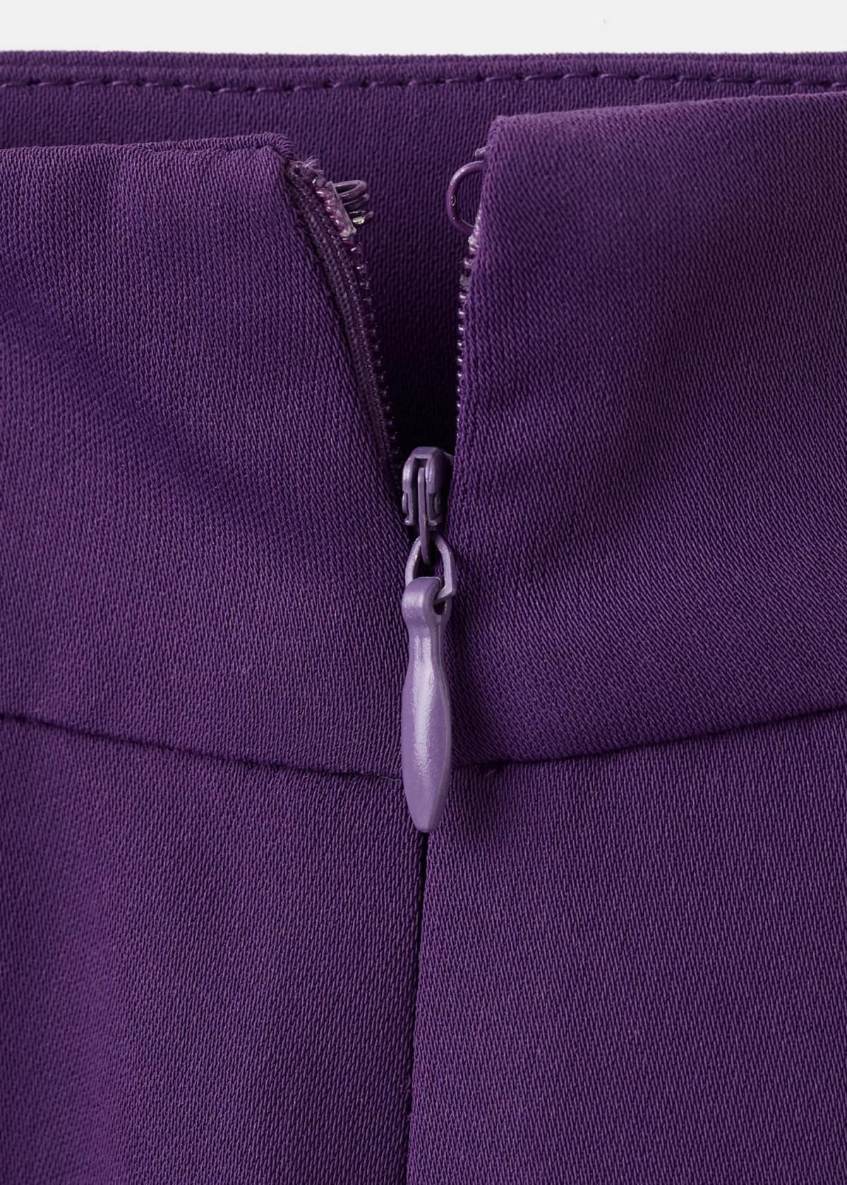 망고 페미닌 하이웨이스트 스트레이트 롱 팬츠 17075999 MORADO - 상세 이미지 5