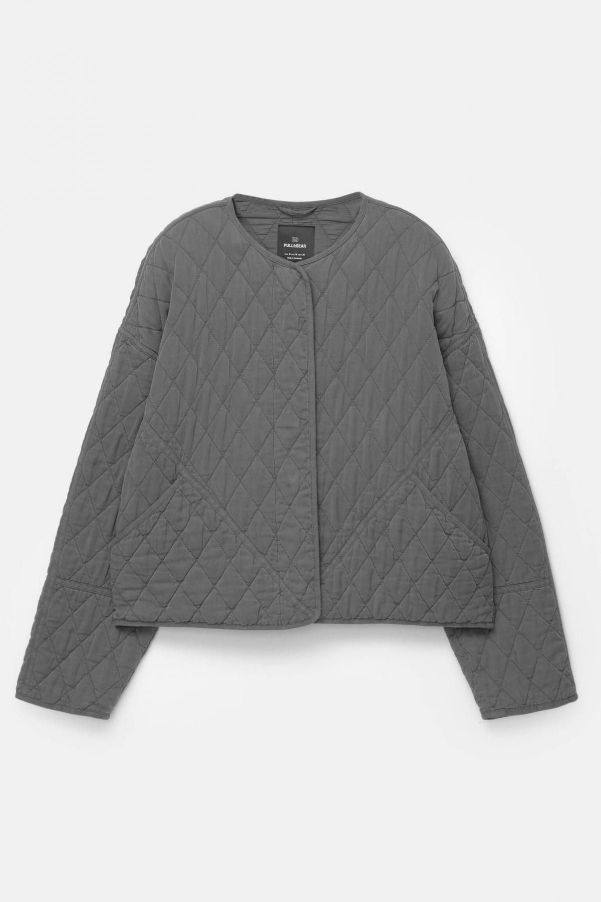풀앤베어 경량 퀼팅 라운드넥 패딩 재킷 7700/344 ANTHRACITE GREY - 상품 이미지