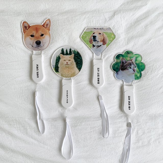 아크릴 야광봉 응원봉 주문 제작 강아지 고양이 파티 생일 응원 도구 원형 - 상세 이미지 2
