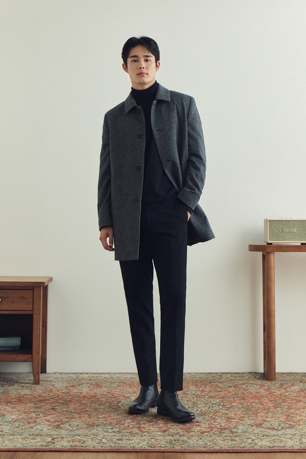 코오롱 브렌우드 울/캐시미어 남성 반코트 블렌디드 편안한 남자코트코디 점퍼 - 상세 이미지 4