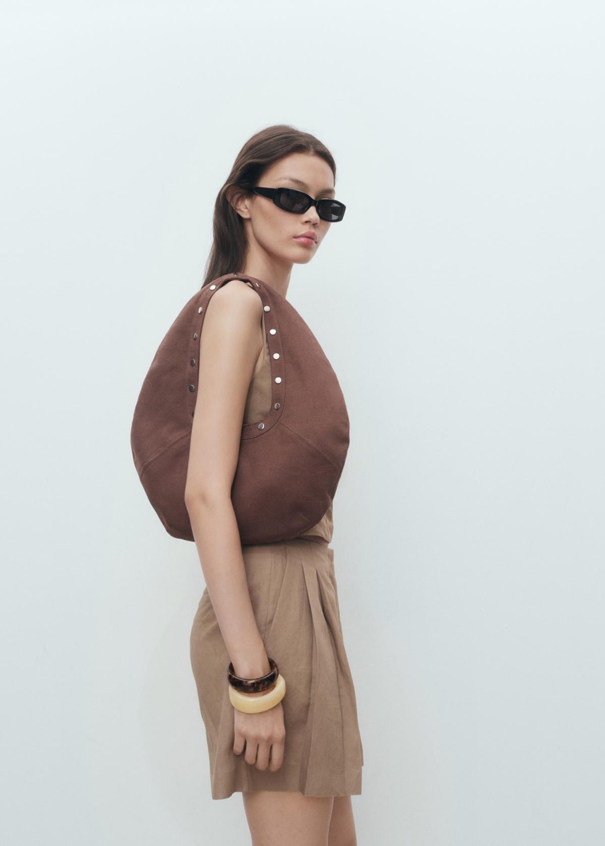 망고 테일러드 린넨 혼방 미디엄 베이지 하이엔드 반바지 17072537 MARRON - 상세 이미지 5