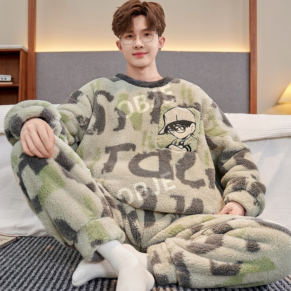 오브제 산호 융털 이지웨어 상하세트 파자마 겨울 잠옷 홈웨어 - 상세 이미지 4