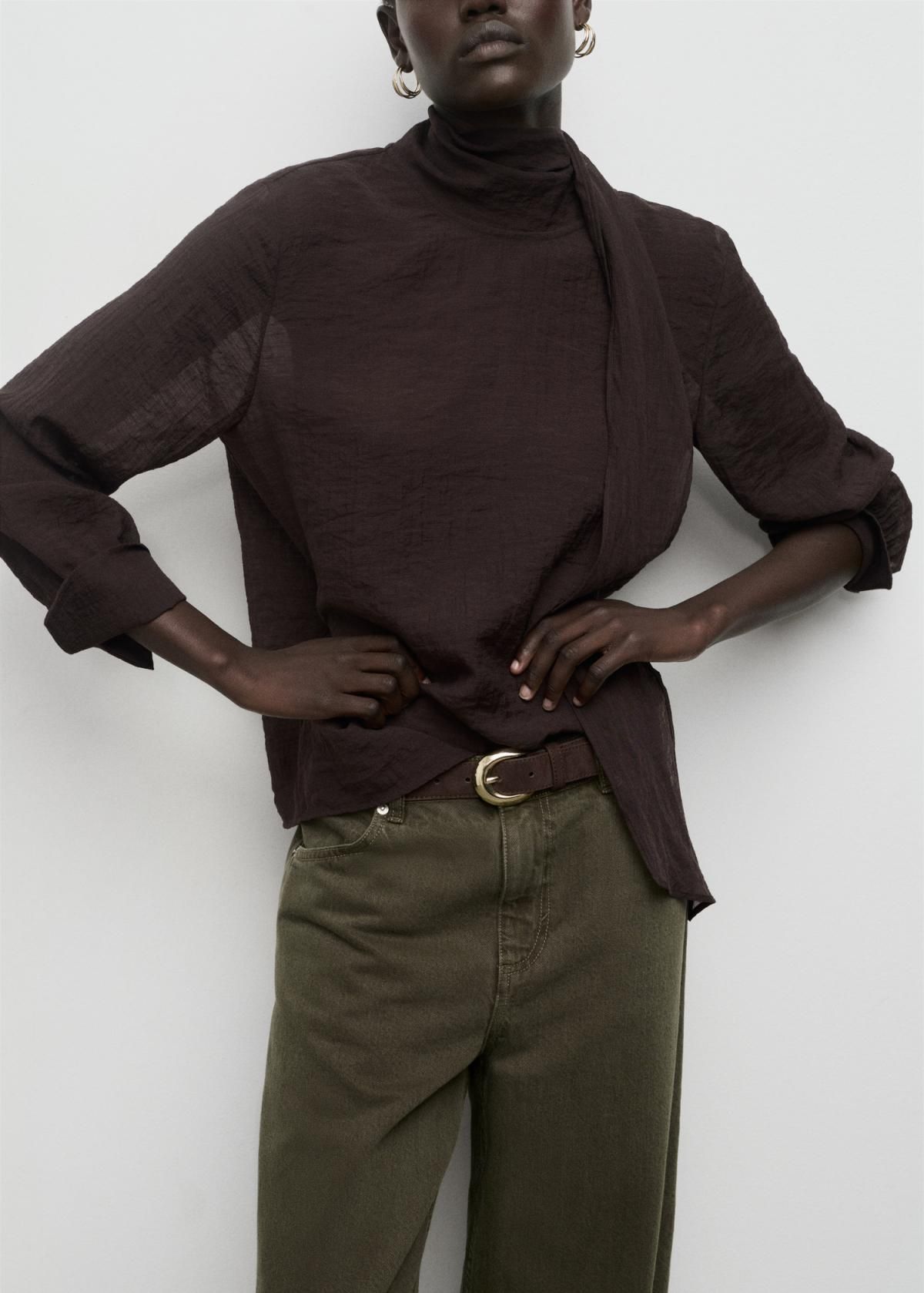 망고 트렌디 배럴핏 로우웨이스트 데님 팬츠 17017821 KHAKI - 상세 이미지 4