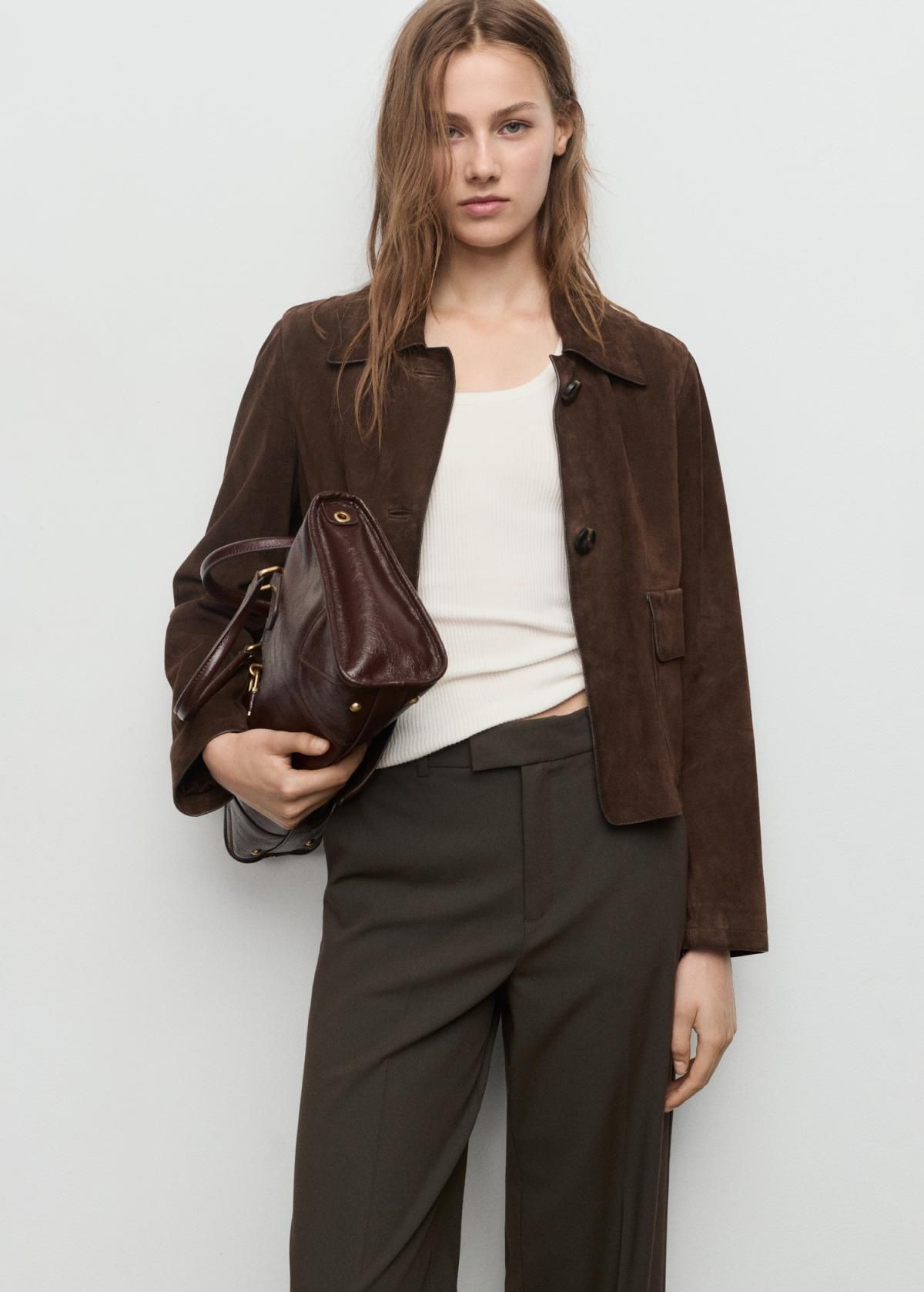 망고 크롭 스트레이트 테크니컬 슬랙스 팬츠 17087128 KHAKI - 상세 이미지 4