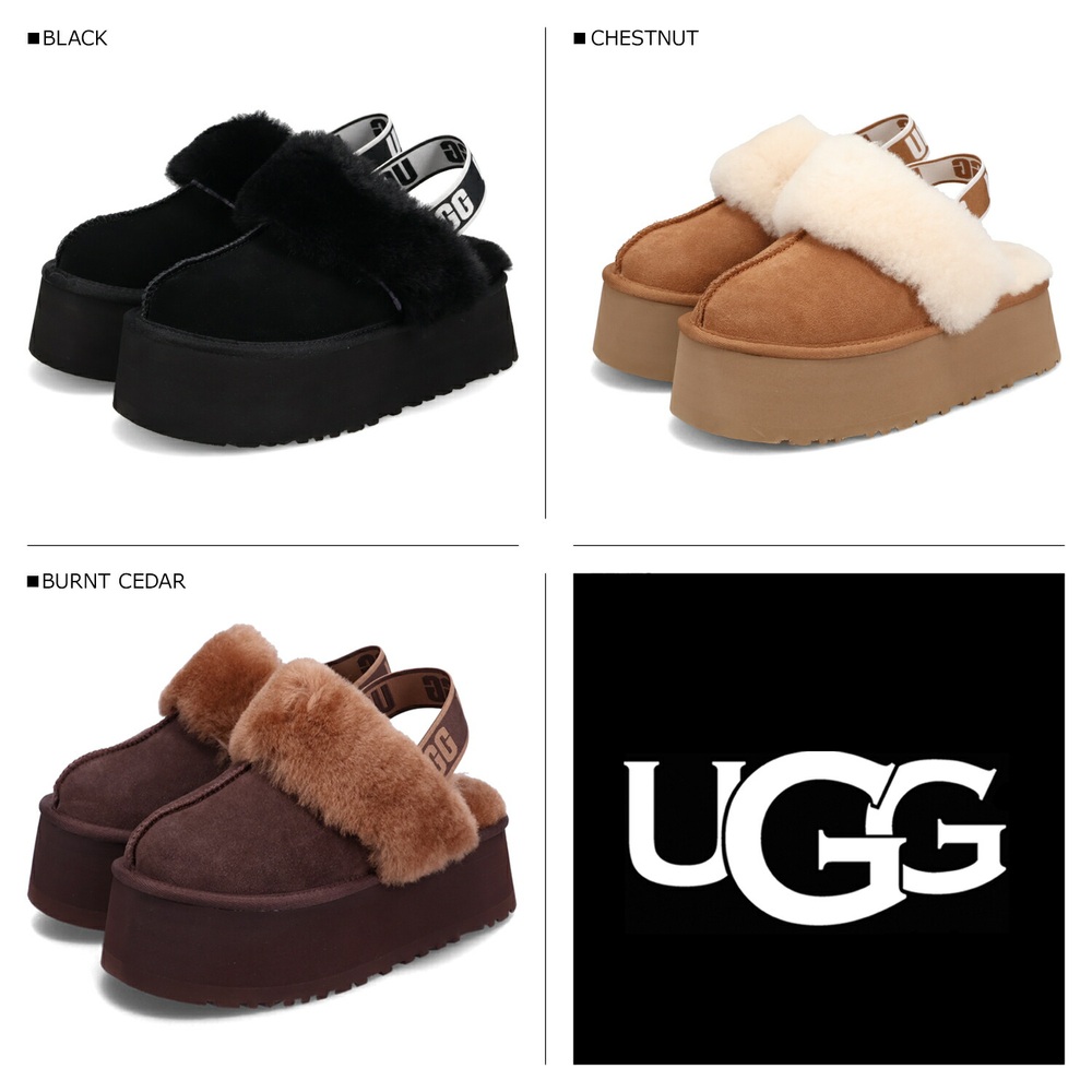 어그 UGG FUNKETTE 펀켓 여성용 퍼 플랫폼 샌들 1113474 - 상세 이미지 3