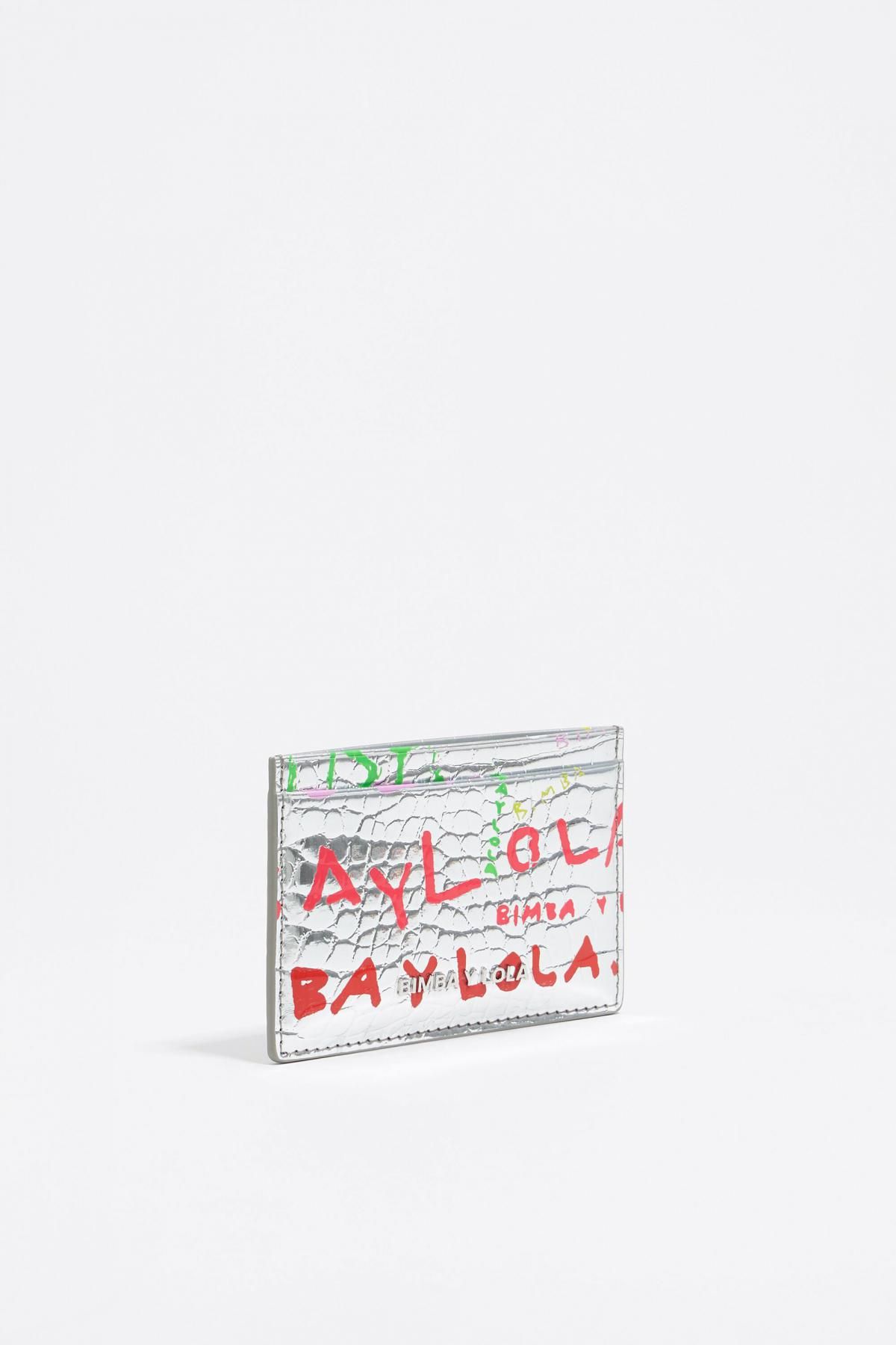 빔바이롤라 실버 크록 엠보 카드지갑 251BBR603.11485 BIMBAYLOLA.COM SILVER - 상품 이미지
