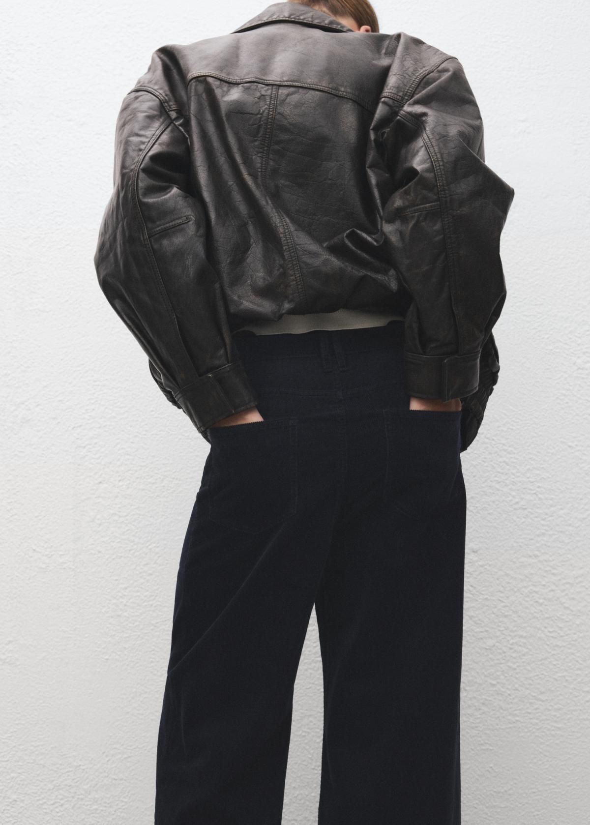 망고 코듀로이 하이웨이스트 와이드 팬츠 17069094 AZUL MARINO - 상세 이미지 5