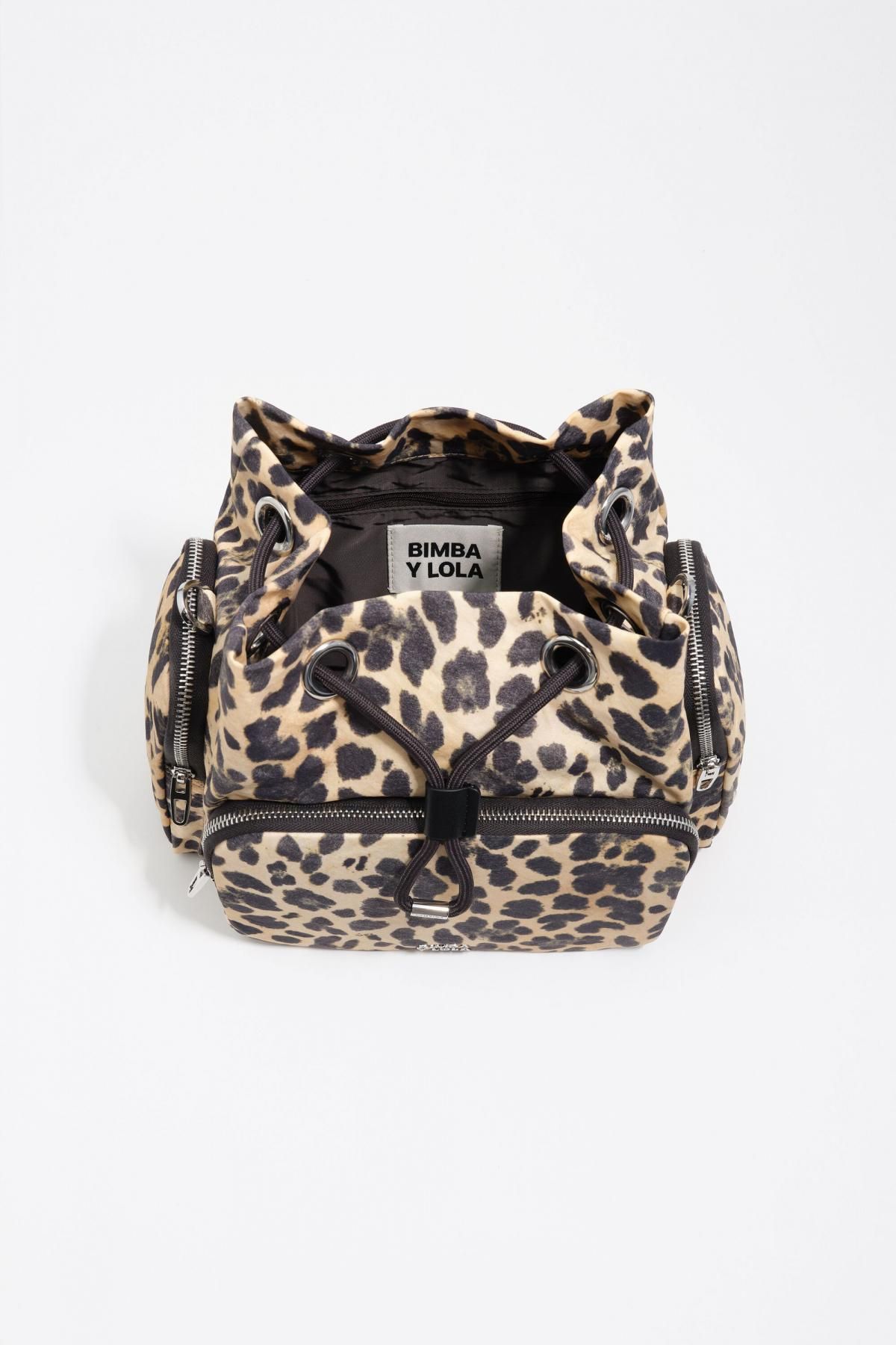 빔바이롤라 레오파드 패턴 나일론 스트링 버킷백 252BBKJ1S.10351 LEOPARD NATURAL - 상세 이미지 3