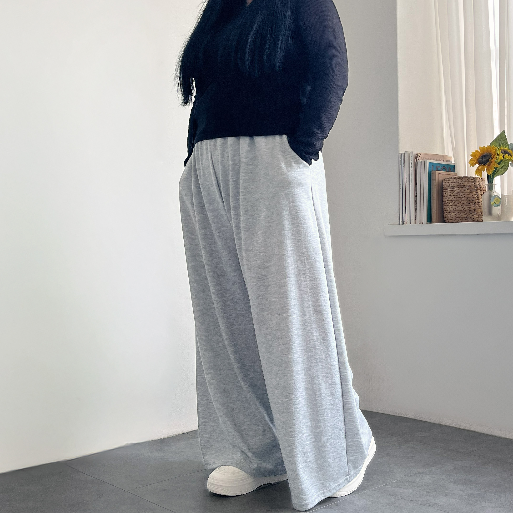 빅사이즈 편한 와이드팬츠 키작녀바지 - 상세 이미지 3